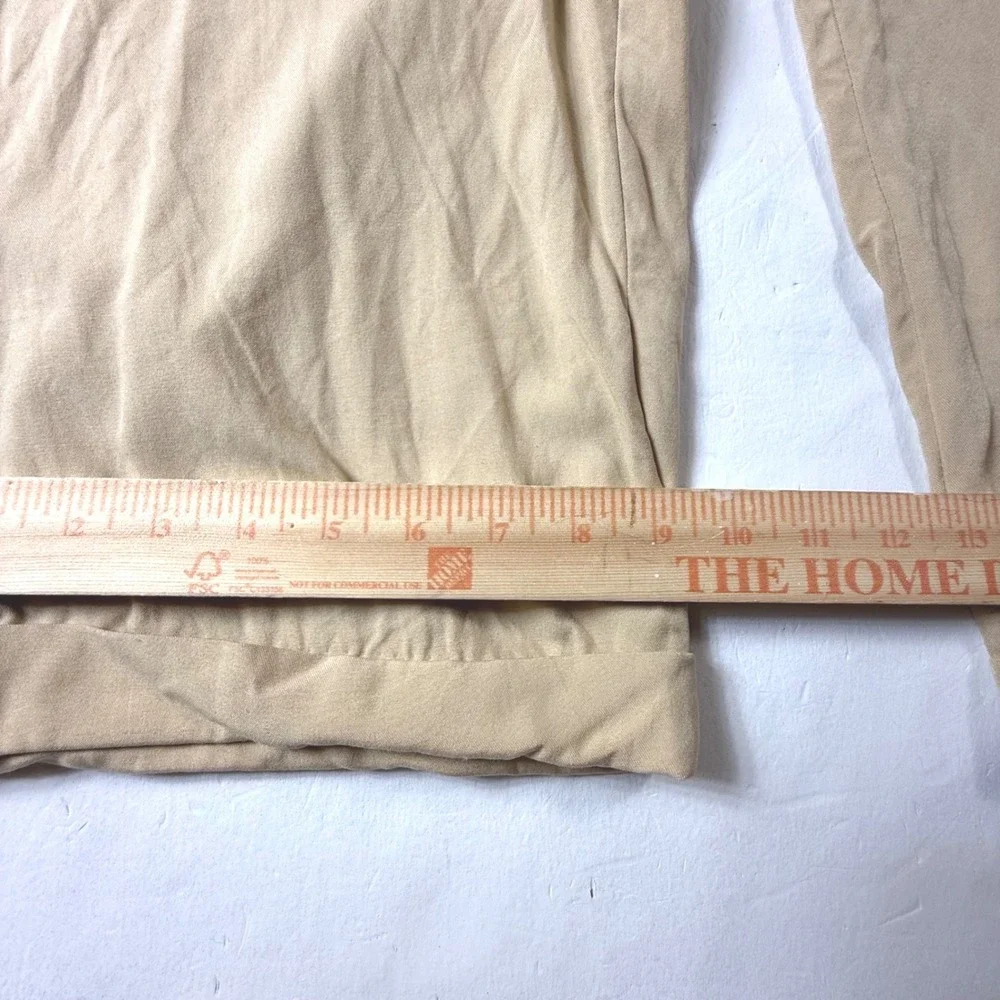 Polo Ralph Lauren Silk Pleated Wide Leg Chino‎ Pants Mens 34x25 Khaki BOHO USA